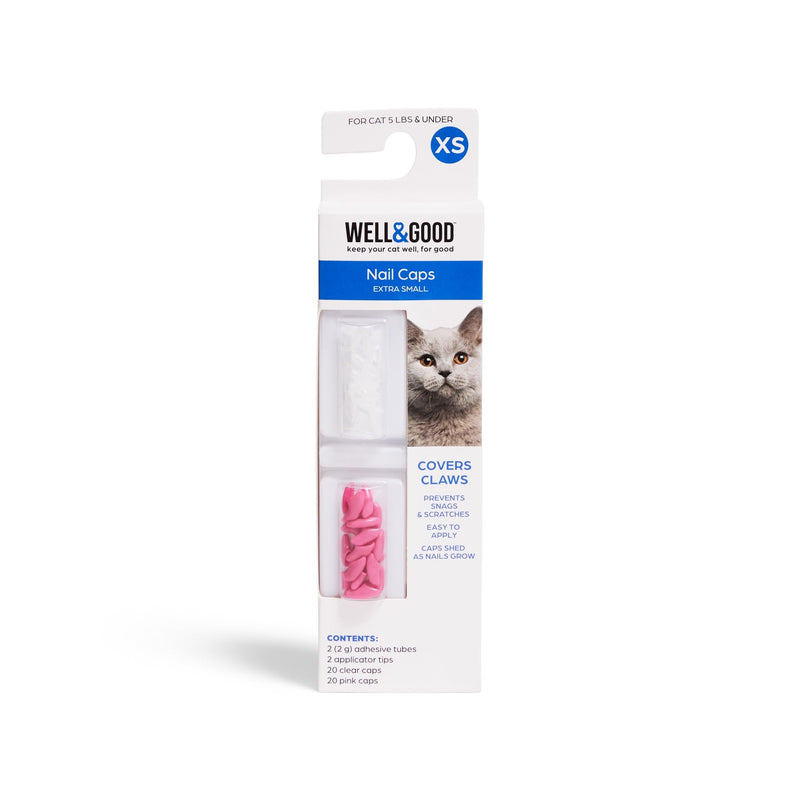 Well & Good Pink & Clear Cat Nail Caps X-Small - PawsPlanet Australia