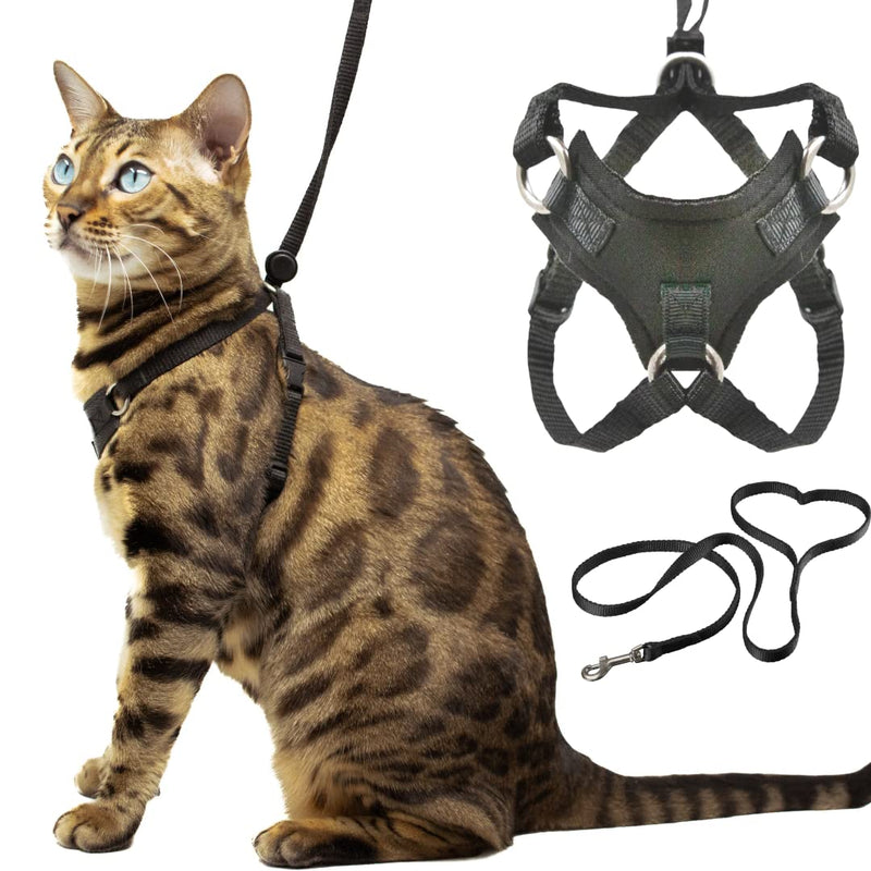 Houdini™ Escape Resistant Cat Harness and Leash Set by OutdoorBengal for Walking Cats (M) Medium Cat Soft Mesh - PawsPlanet Australia