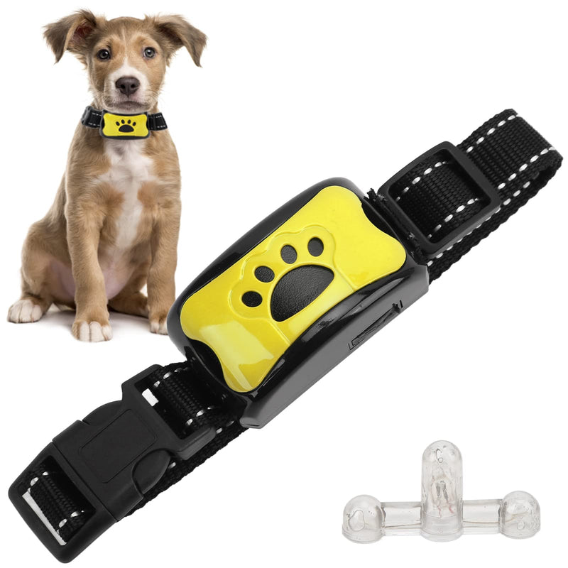 Anti Dog Bark Collar, Dog Barking Collar, USB Rechargeable Vibration Intelligent Recognition Training Collar 7 Sensitivity (Lemon Yellow) - PawsPlanet Australia