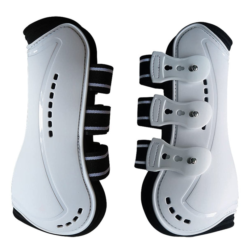 Horse Boots Open Front Jumping Tendon Sport Boots, Secure Leg Protection, Classic Equine Supplies Large White