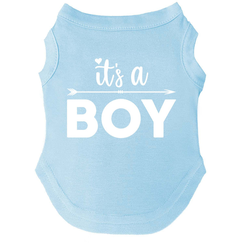 It's a Boy Dog Tee Shirt | Sleeveless Breeds | Gender Reveal | Baby Announcement | Pregnancy |Baby Blue, 5X-Large 422 Baby Blue - PawsPlanet Australia