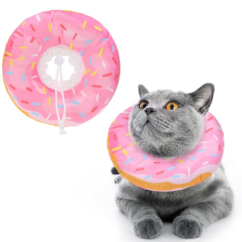 BINGPET Cat Cone Collar Soft,Donut Cat Small Dog Recovery Collar,Wound Healing Protective Cone Surgery Elizabethan Collars,Adjustable Protective Pet Cat Cones After Surgery for Kittens &Small Pets Light Pink Small(Neck:5"-8.6") - PawsPlanet Australia