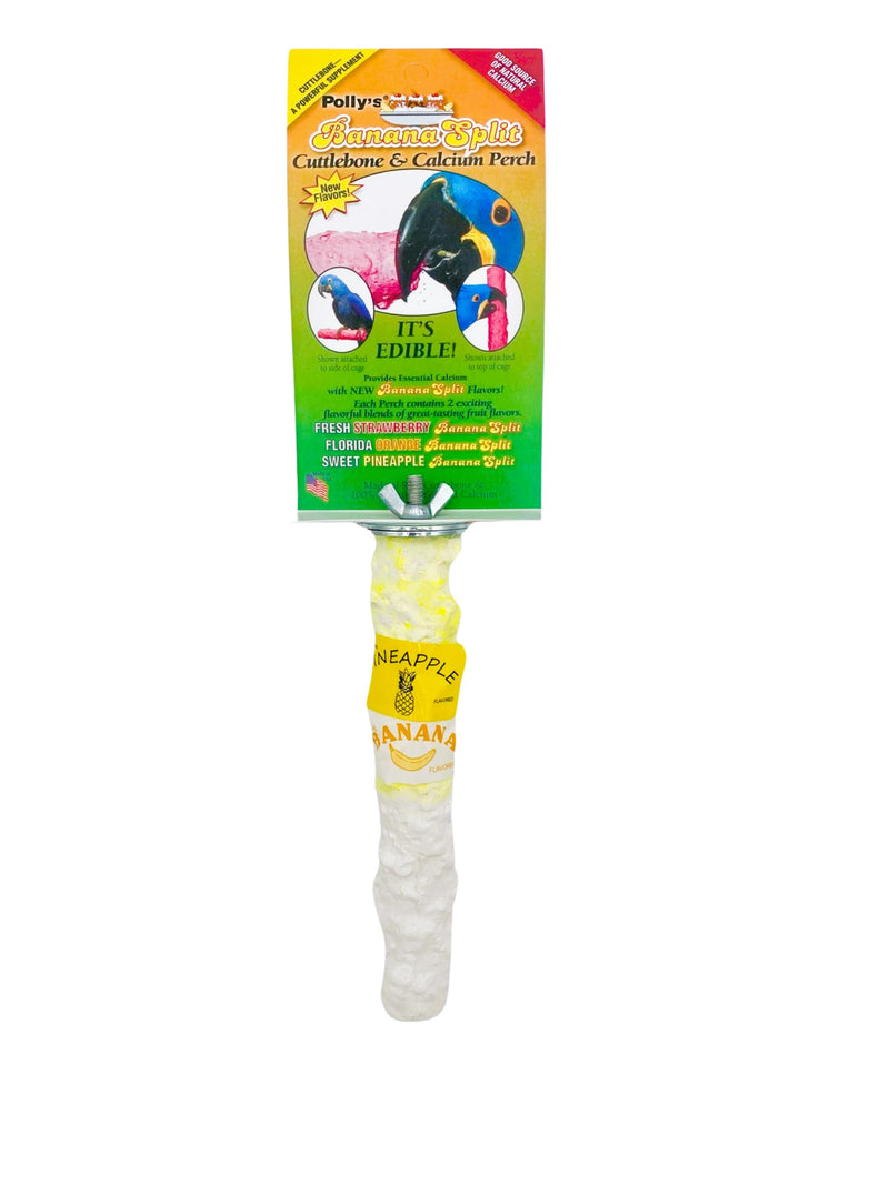 Cuttlebone & Calcium Perch Medium Pineapple Yellow - PawsPlanet Australia