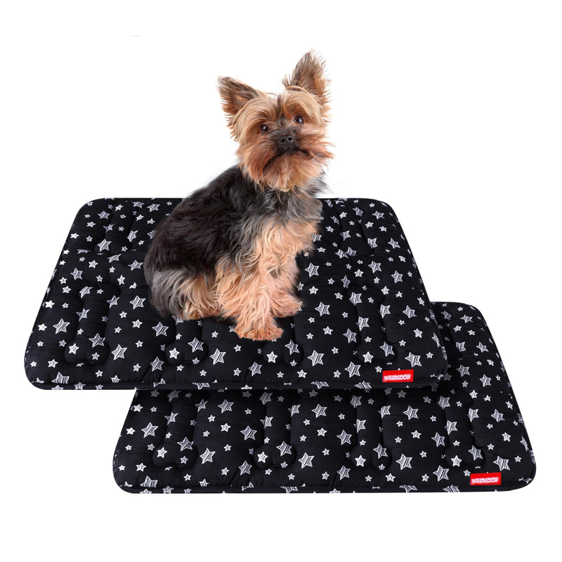 Dog Crate Mat (24" X 18") 2 Pack, Soft Bed, Personalized Pad, Anti-Slip Bottom, Machine Washable Kennel Pad, Black Small 24"X18" (Pack of 2) - PawsPlanet Australia