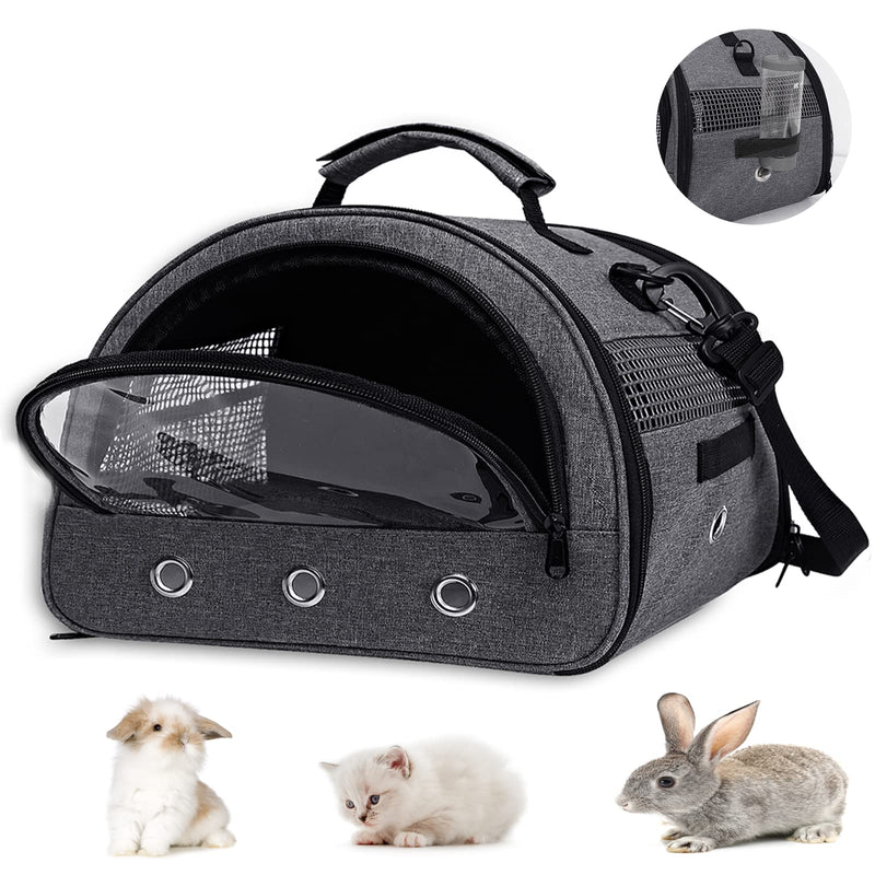 Guinea Pig Carrier, Small Pet Hamster Carrier Bag, Rabbit Bunny Travel Carrier Outdoor Handbag, Breathable Carrier for Small Animals with Water Bottle Holder & Removable Liner (Grey-Large) Grey-Large - PawsPlanet Australia