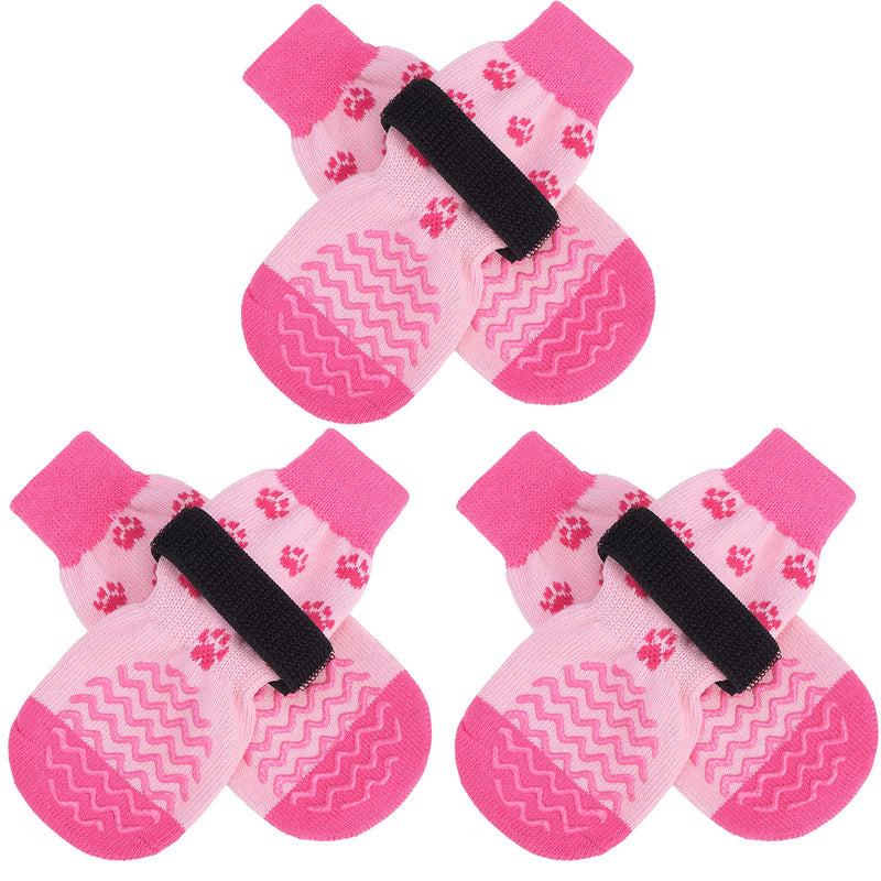 EXPAWLORER 3 Pairs Anti-Slip Dog Socks - Dog Shoes for Hot/Cold Pavement,Soft Paw Protector for Wooden Floor, Prevents Licking, Slipping for Puppy Small Medium Large, Senior Dogs Pink X-Small - PawsPlanet Australia