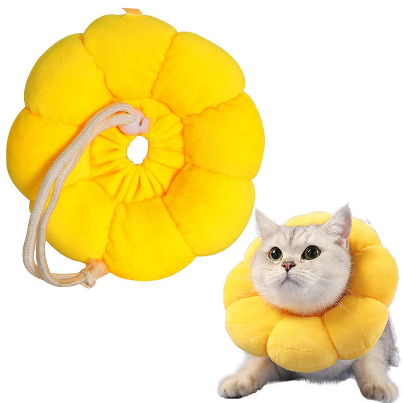 Cat Recovery Cone Collar Pet E-Collar Elizabethan Collar After Surgery Recovery Pet Cone for Cat Puppy Breathable Soft Edge and Easy to Clean (Yellow, Large) Yellow - PawsPlanet Australia