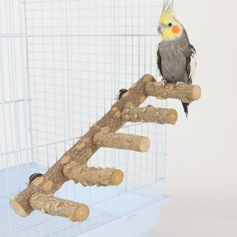 Natural Wood Bird perches Bird Ladder Perch Parrot Ladder Hamster Climbing Toys Nature Wood Stand Parrot Chew Toy for Small Animal - PawsPlanet Australia
