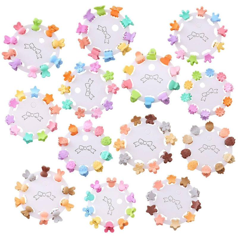 FZBNSRKO 100pcs Mini Hair Claw Clips Colorful Cartoon Animals/Vegetables/Flower Mini Hair Claw Clips Small Barrettes for Baby Girls Toddlers Teens Kids(Random Style)