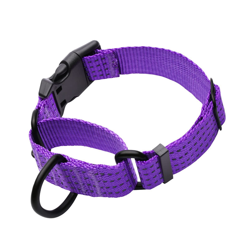 Martingale Collar for Training Dogs. Adjustable Reflective Dog Collars with Buckle- Prevents Slipping Out, for Medium Large XL Dogs. Helps with Strong pullers(S, Purple) S: 3/5"Width for 11"-13.5"Neck - PawsPlanet Australia