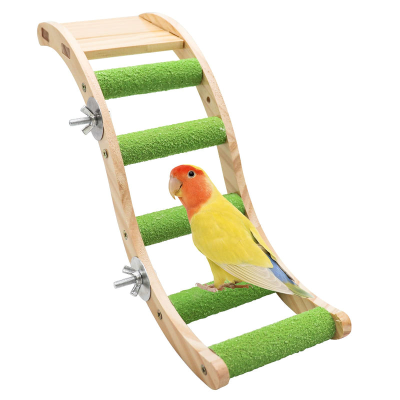 Bird Ladder Bridge, Wooden Pet Parrot Hamster Climbing Ladder Toys, Pet Bird Cage Accessories, Wood Climbing Ladder Perch for Bird Parrot Hamster Squirrel Sugar Gliders Parakeets Cockatiels(S Shape) Green - PawsPlanet Australia