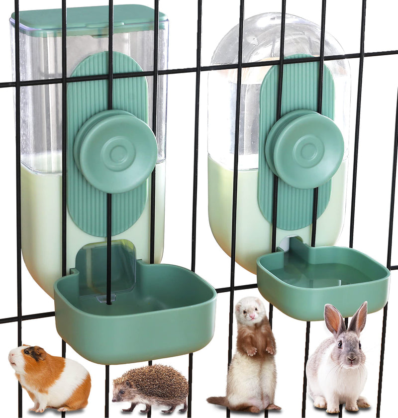 35oz Hanging Automatic Pet Food Water Dispenser, Auto Gravity Pet Feeder and Waterer Set, Cage Cat Food Bowl Dog Feeding Station for Puppy and Kitten Rabbit Chinchilla Hedgehog Ferret (Green) Green Waterer and Feeder C - PawsPlanet Australia
