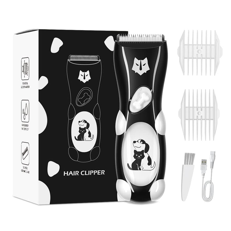 Dog Clipper Pet Grooming Kit Low Noise Cordless Dog Trimmer for Matted Hair Professional Cat Shaver Clipper Dog Razor for Small and Medium Animals Black - PawsPlanet Australia