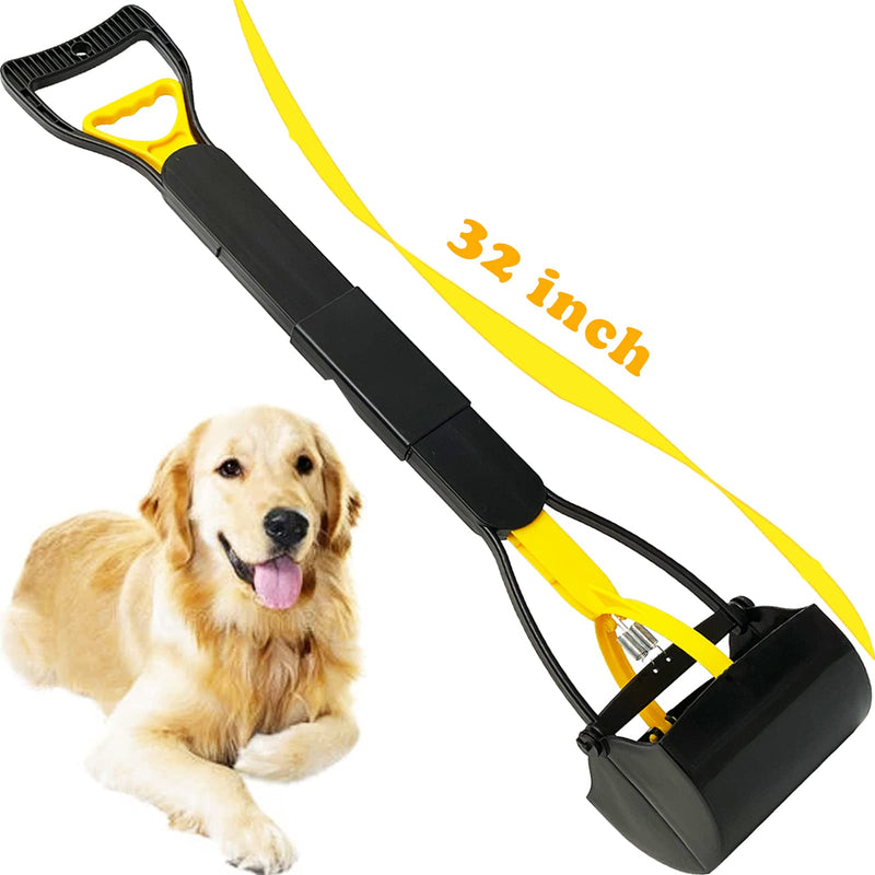 32“ Tall Pooper Scooper, Large Pooper Scooper for Dogs Heavy Duty, Dog Pooper Scooper with Long Handle & High Strength Durable Spring, Foldable Dog Poop Pick Up 32-inch - PawsPlanet Australia