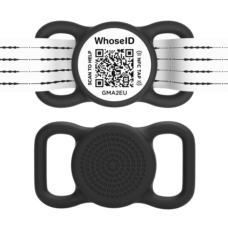 QR Code Dog Tag with NFC, Personalized Pet ID Tag, Silent Dog ID Tag, Modifiable Pet Online Profile, Multiple Emergency Contact, Scan QR Code Send Pet GPS Location Email (Regular, Black&White) Regular - PawsPlanet Australia
