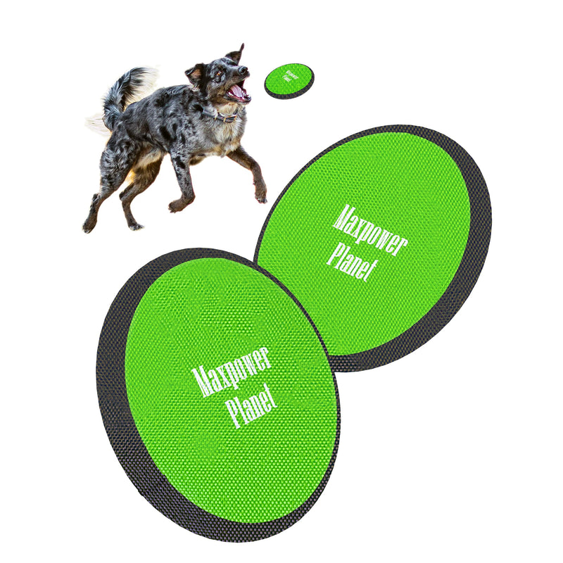 Maxpower Planet Dog Frisbee X2 Pack - Dog Frisbee Soft to Catch - Floating Frisbee for Dogs - Lightweight Flying Frisbee Dog Toy - Easy to Spot Disc Dog Frisbees Puppy Toys, Small to Large 10-inch - PawsPlanet Australia