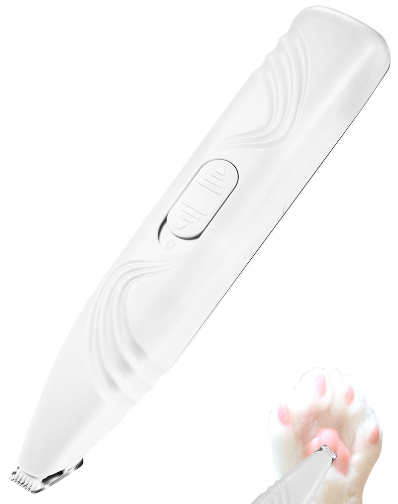 Dog Paw Trimmer for Grooming, Cordless Electric Small Pet Grooming Clippers Hair Trimmer for Dogs Cats, Low Noise for Trimming Pet's Hair Around Paws, Eyes, Ears, Face, Rump (White) White - PawsPlanet Australia