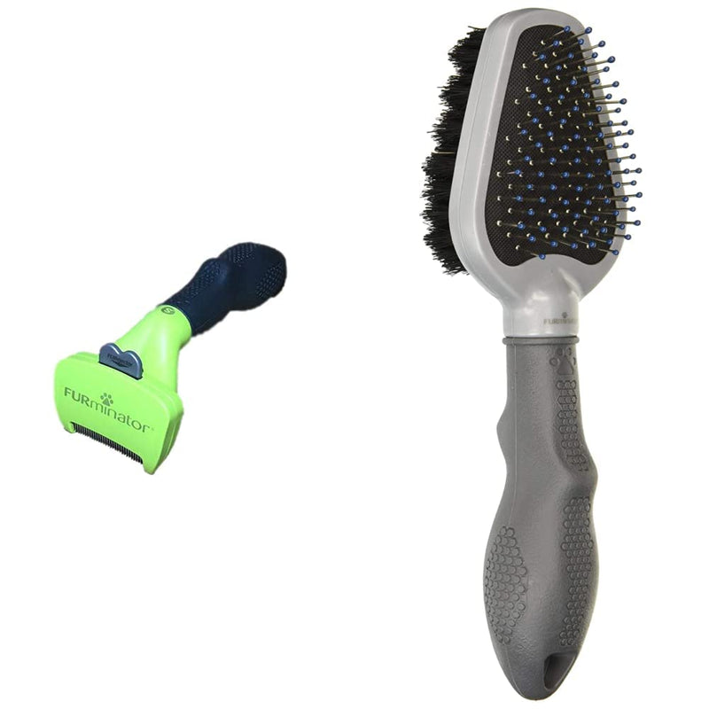 FURminator Small Dog Undercoat Deshedding Tool Dual Grooming Brush - PawsPlanet Australia