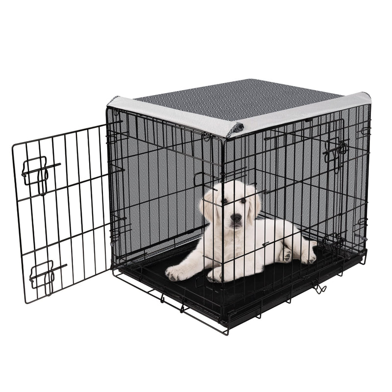Dog Crate Cover for Wire Cages 24 Inch Indoor Breathable Polyester Pet Kennel Cover Machine Wash & Dry Double Door Small (Cover Only) 24 Inch crate cover(24"x18"x19") - PawsPlanet Australia