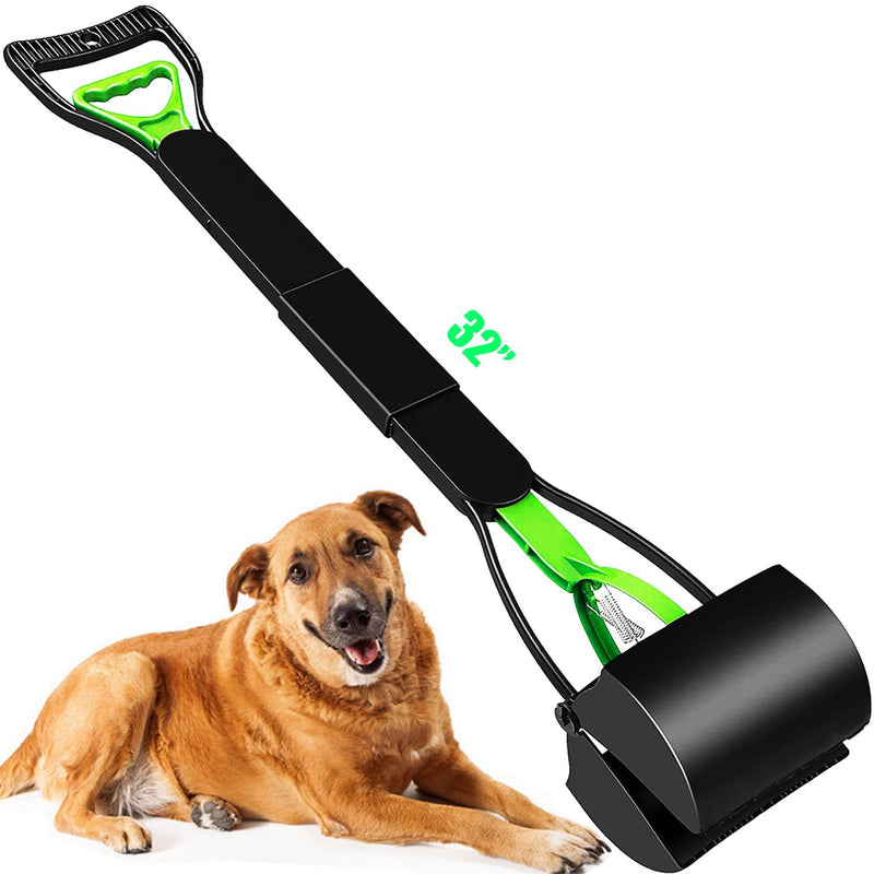 32" Pooper Scooper for Large Small Dogs Heavy Duty, Long Handle Poop Scoop for Yard, Grass, Gravel, Dog Poop Grabber with High Strength Material and Durable Spring 1 Piece(32-inch length) - PawsPlanet Australia