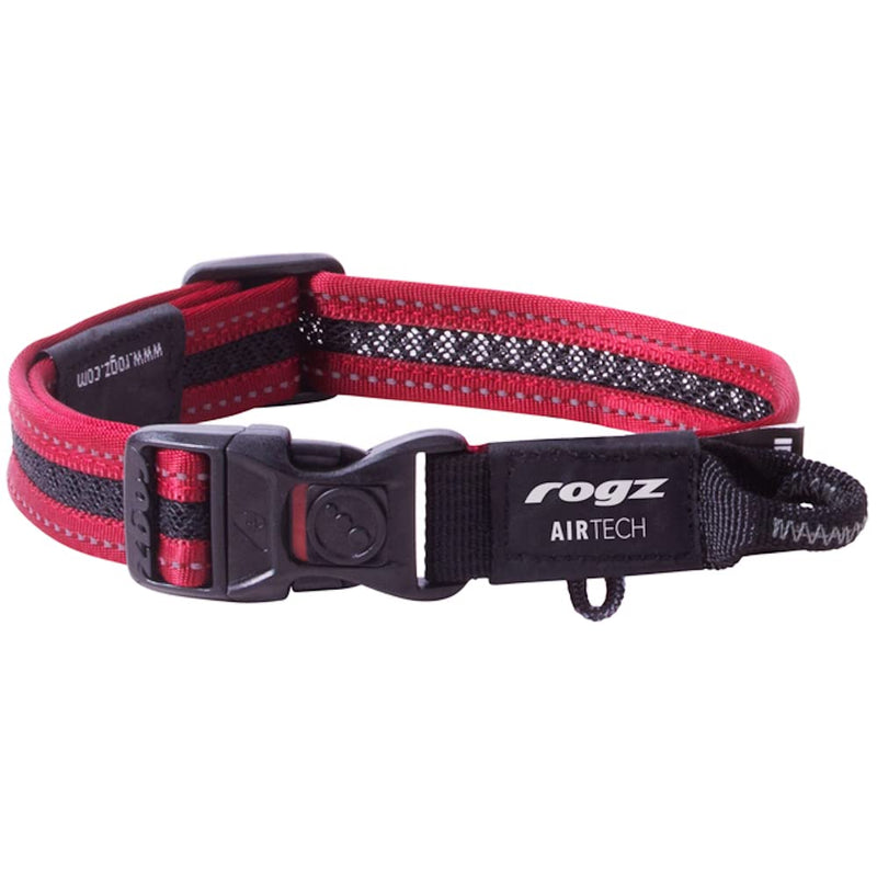 Rogz Airtech Classic Dog Collar Medium - Rock Red - PawsPlanet Australia