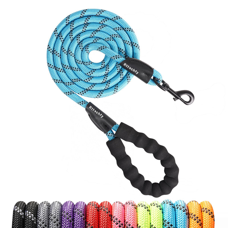 Dog Leash Heavy Duty - 2/4/5/6/8/10 Foot Rope Leash with Comfortable Padded Handle and Reflective - Puppy Training Leash for Small Medium Large Breed Dogs - (1/2" x5 FT, Blue) L (1/2'' x 5 FT) - PawsPlanet Australia