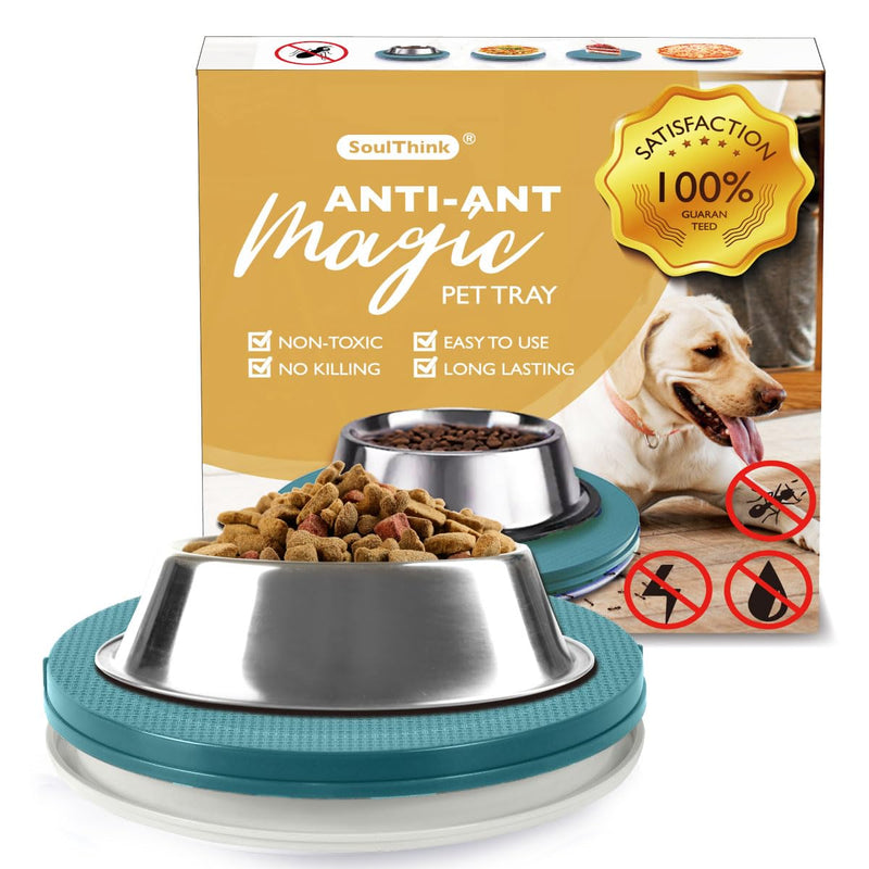 Ant Proof Cat Dog Bowl Tray - 2024 New Innovation Anti Ant Pet Food Dish Indoor No Chemical No Water Needed Different from Traditional Ant Trap (Turquoise Green) Turquoise Green - PawsPlanet Australia