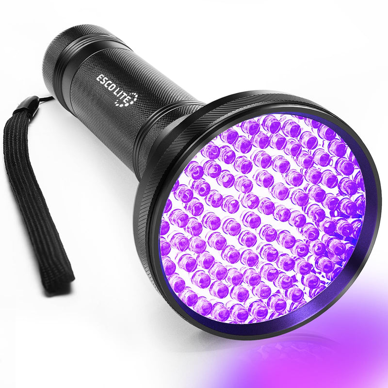 ESCO LITE Black Light UV Flashlight, 100 LED Black Light for Pet Urine Detection,Ultraviolet Flashlights for Dog Urine, Scorpions,Dry Stains and Bed Bug - PawsPlanet Australia