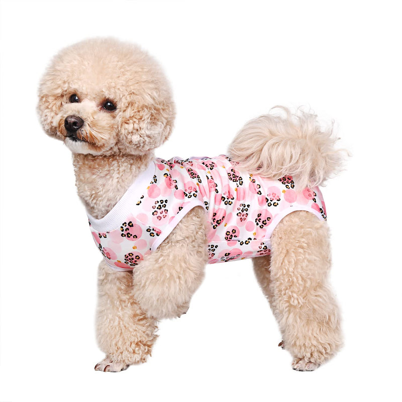 Dog Surgical Recovery Suit Pet After Surgery Onesie Cat Bodysuits Cone E-Collar Alternative for Female Male Dog Pink Leopard/X-Small X-Small - PawsPlanet Australia