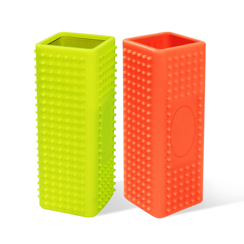2 PCS Silicone Pet Hair Remover, Reusable Rubber Pet Hair Block Roller Cleaner for Carpet, Couch, Furniture, Car Seats (Orange, Yellow) - PawsPlanet Australia
