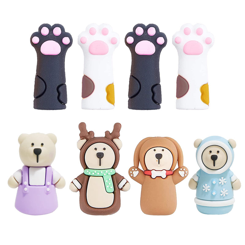 8 Pcs Nipper Protective Sleeves Cute Cat Paw Protective Covers Cute Animal Cuticle Scissors Cover Caps for Nail Nipper Tweezers etc - PawsPlanet Australia