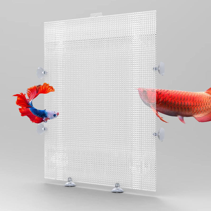 2 Pack Fish Tank Divider, Aquarium Divider Clear Plastic Cuttable Grid Plate Juvenile Fish Separator DIY Designed Clear Easy to Bent Cut and Assemble 10 * 13in (Suction Cups are Included) (26 * 33cm) 13*17.3in - PawsPlanet Australia