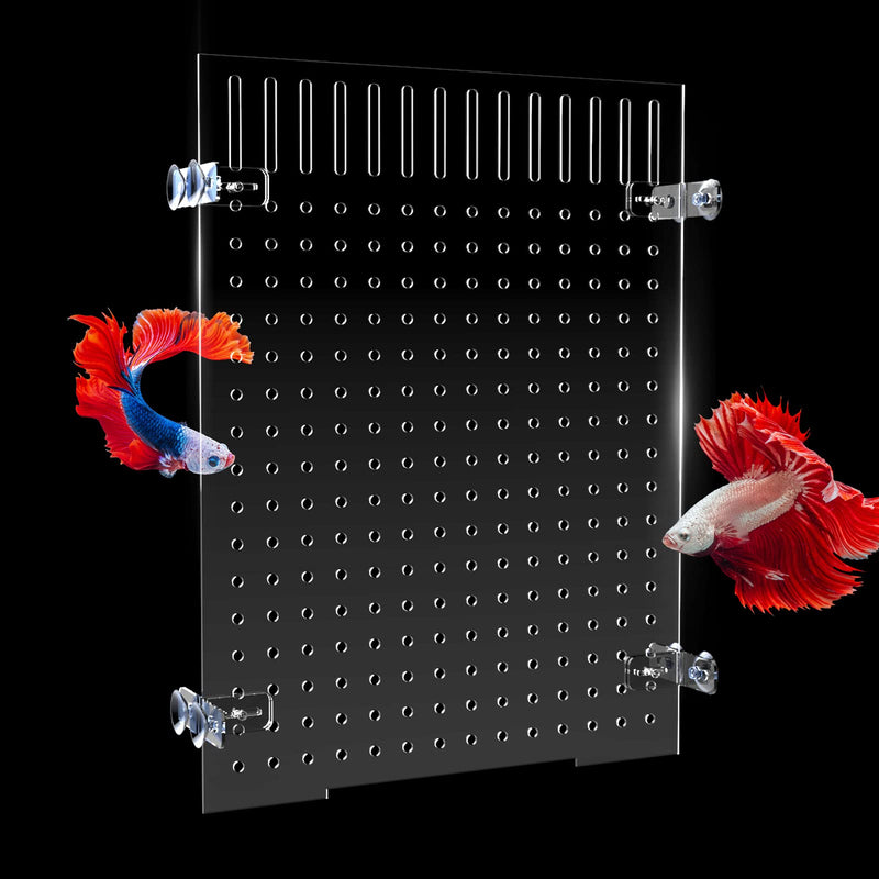 Fish Tank Divider Acrylic Aquarium Divider Kit with 8 Suction Cups Accessories Fish Separator Transparent Plate (Suction Cup Included) 11.8 * 15.7in 11.8*15.7in - PawsPlanet Australia