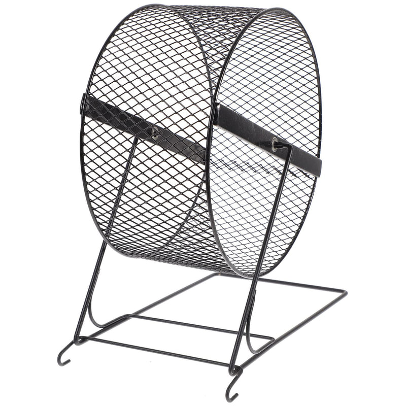 UKCOCO Interesting Hamster Running Wheel - 10 Inch Silent Exercise Wheel for Hamsters, Hedgehogs, and Small Pets with Rack - Fun Hamster Toy for Active Play 21X15X23CM Black - PawsPlanet Australia