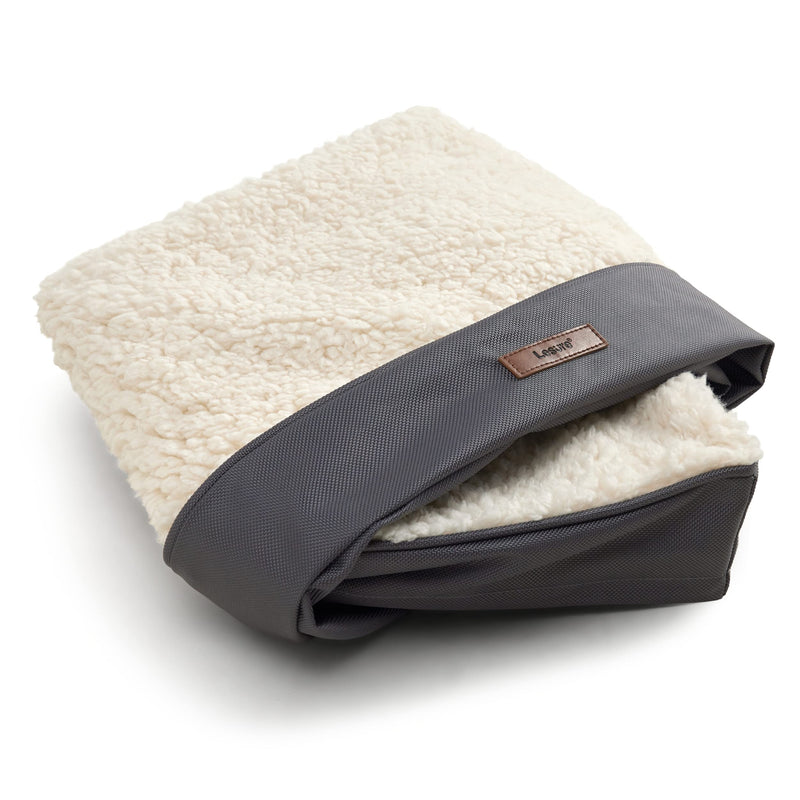 LE SURE Washable Dog Bed Cover Replacement - Large Size Plush Fleece Cover for Orthopedic Egg Crate Foam Pet Mat 36x27x3 Inches, Grey L Grey-Sherpa - PawsPlanet Australia