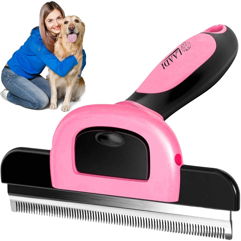 Deshedding Tool for Dogs and Cats - Reduces Shedding by Up to 95% in Less Than 10 Minutes—best Choice for Grooming and Deshedding Your Lovely Pets. Dog Brush Cat brush Horse Brush Rabbit Brush. Pink Large - PawsPlanet Australia