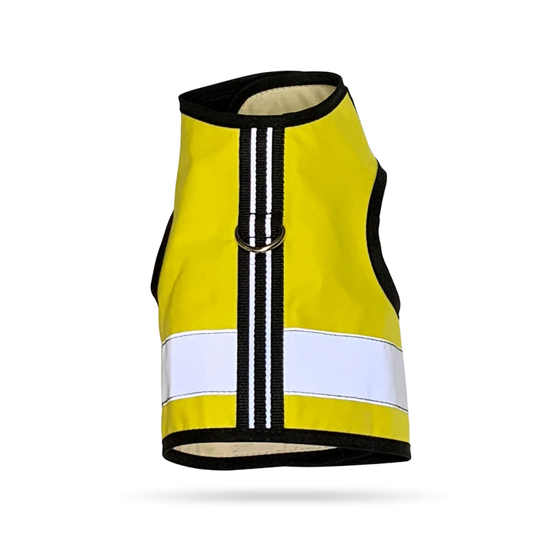 Kitty Holster Reflective Cat Harness – High-Visibility Cat Harness for Travel, Day and Night Walking - Soft Cotton Cat Accessories, Breathable, Secure & Washable, Made in USA - Sunshine Yellow, S to M Small/Medium - PawsPlanet Australia