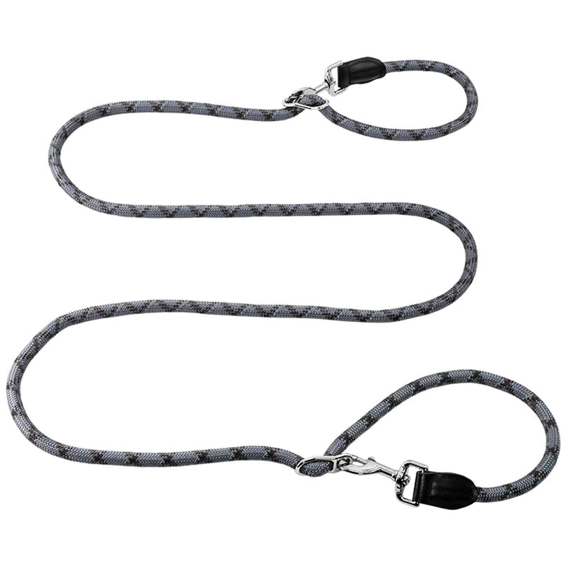 Hands Free Dog Leash(8.5ft), 8 in 1 Multifunction Nylon Double Leash for Dogs,1.2cm Dog Training Leash with Reflective Stitching, Adjustable Waist Dog Leash Fits All Waist for Medium Large Dogs-Grey Grey - PawsPlanet Australia