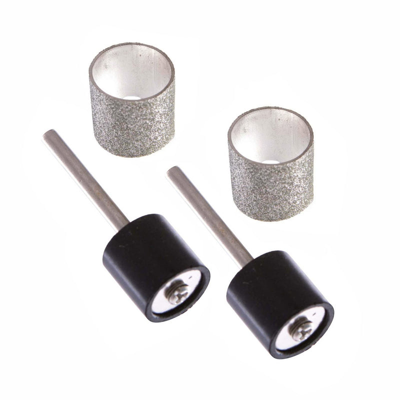 120&80 Grit Diamond Bit for Dog Nails Grinder Including 2pcs 1/2" Mandrel - Pet Nail Grinder Diamond Wheel (Finishing #120 Coarse #80) 4pcs - 120 & 80 Grit (2 Bits + 2 Mandrels 1/2") - PawsPlanet Australia