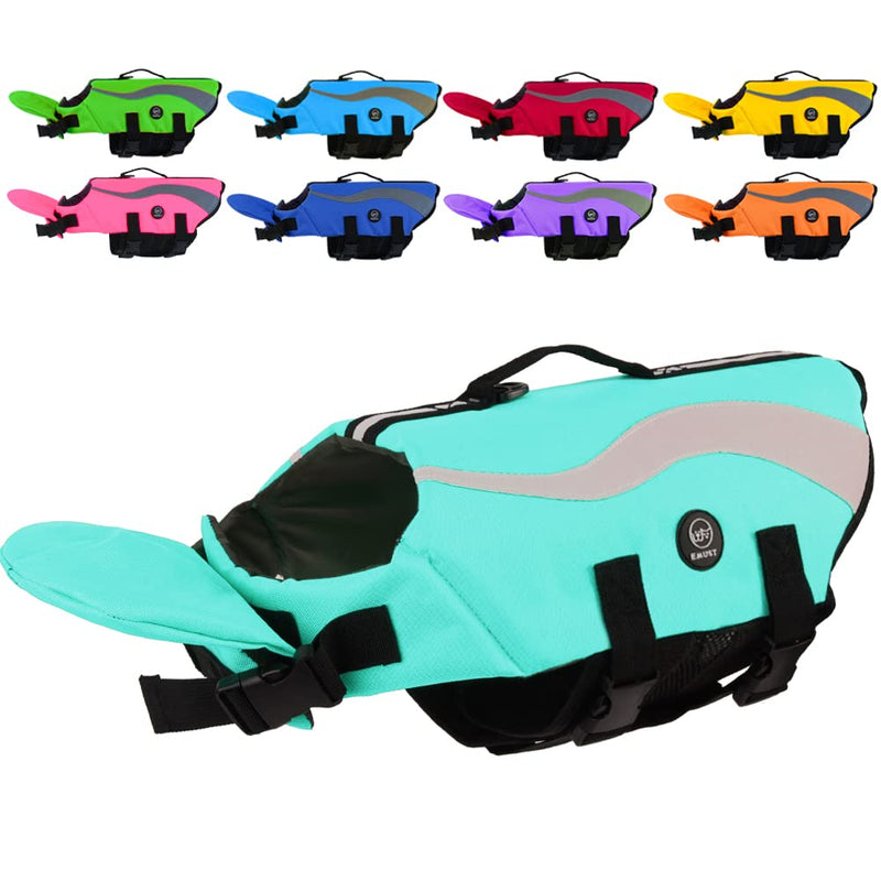 EMUST Dog Life Jacket, Ripstop Large Dog Life Vests Swimsuit for Boating/Swimming/Pool with Double Rescue Handles, Dog Flotation Vest for Large Dogs, Turquoise,XXL XXL - PawsPlanet Australia