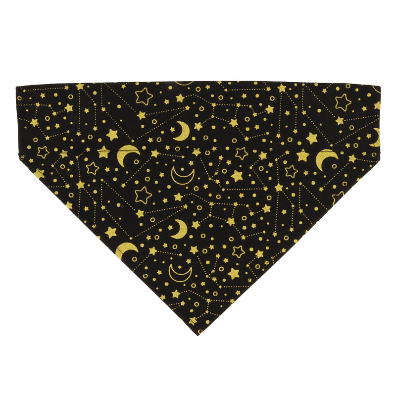 Coastal Pet Accent Metallic Over The Collar Dog Bandana - Fashionable Dog Style - Comfortable Fit - Over-The-Collar Fit with Metallic Sparkle - Bright Black Galaxy, 7" x 10" - PawsPlanet Australia