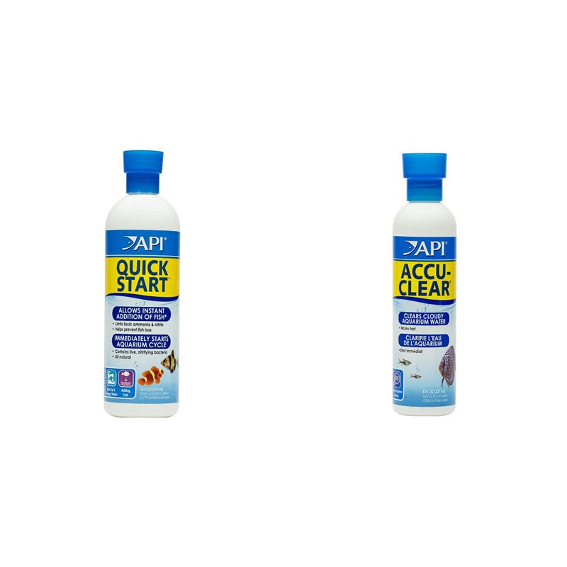 API Quick Start Freshwater and Saltwater Aquarium Nitrifying Bacteria and ACCU-Clear Freshwater Aquarium Water Clarifier - PawsPlanet Australia