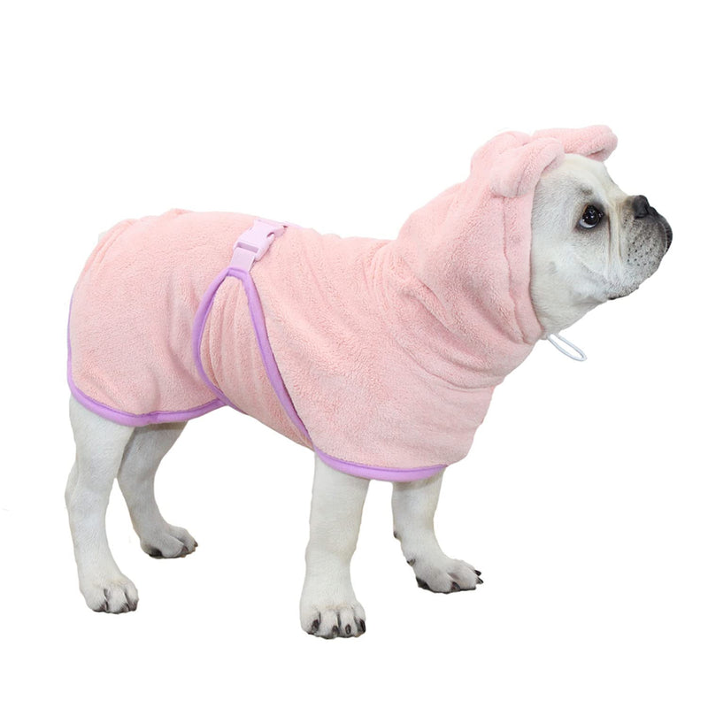 Dog Bathrobe, Microfiber Fast Drying Absorbent Hooded Bath Towel for Puppy Small Medium Large Dog Cat(Pink,S) S:20-35LB (2nd Generation) Pink - PawsPlanet Australia