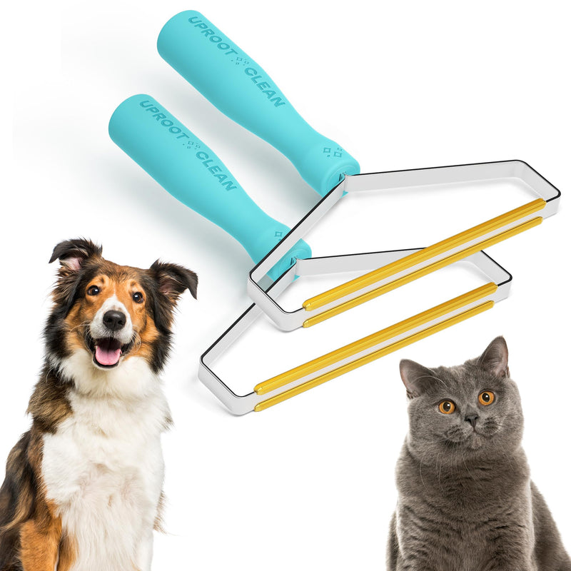 Uproot Cleaner Pro Pet Hair Removal Tool -2 Pack-Special Dog Hair Remover Multi Fabric Edge and Carpet Rake by Uproot Clean-Cat Fur Remover for Couch, Pet Towers, Rugs, Cat Mats and Trunks & Much More Pro 2 Pack - PawsPlanet Australia