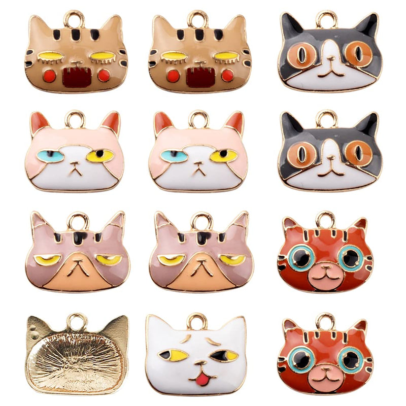Enamel Cat Charm Bulb Charm Coffee Cup Earrings Making Charm Cute Charm Bracelet Artifact Jewelry Making Diy Pendant Necklace Supplies 6 Color Cat Head - PawsPlanet Australia