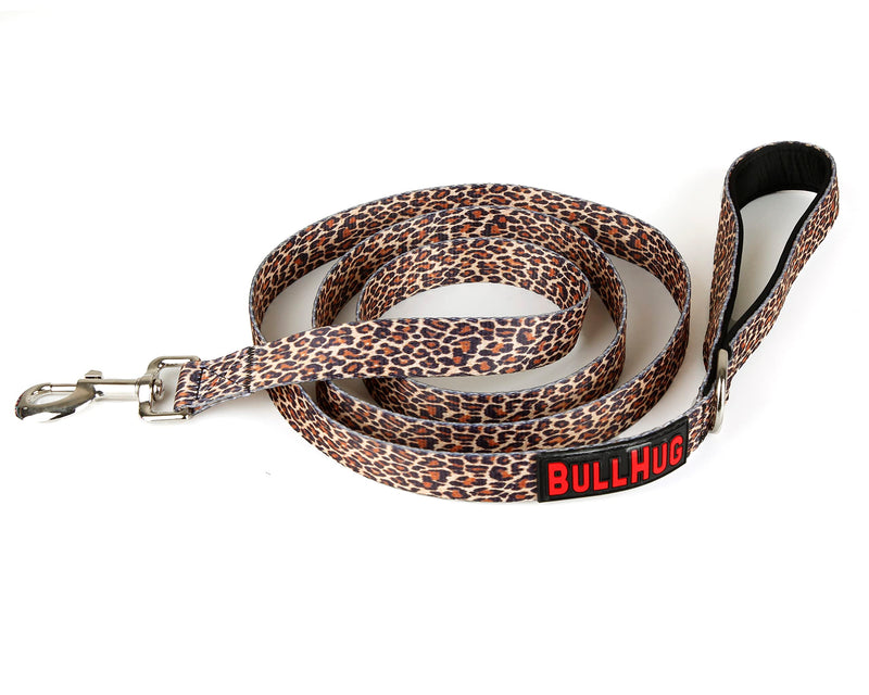 BULLHUG 6 FT Bulldog Leash with Padded Handle. Perfect for Bulldogs, French Bulldogs, Pugs & All Breeds. Leashes for Walking, Training Lead for Bulldogs (Leopard) LEOPARD - PawsPlanet Australia