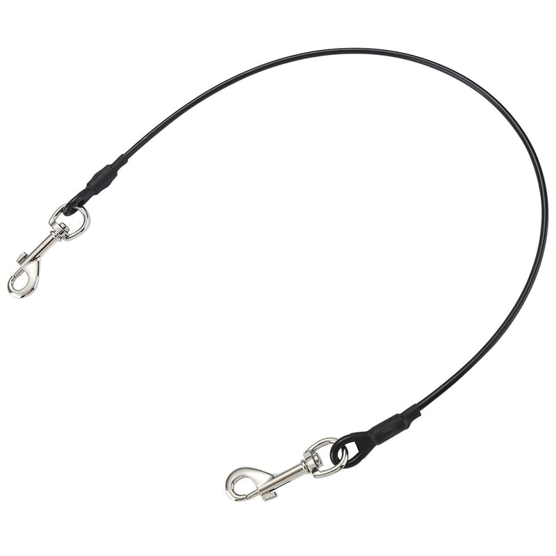 Dog Car Seat Belt, Stainless Steel Cable Chew Proof Pet Car Seat Belt Safety Restraint Tether Puppy Vehicle Seat Belt Double Clip Chew Proof Dog Car Leash Lead(24 inch) 24 INCH/60CM - PawsPlanet Australia