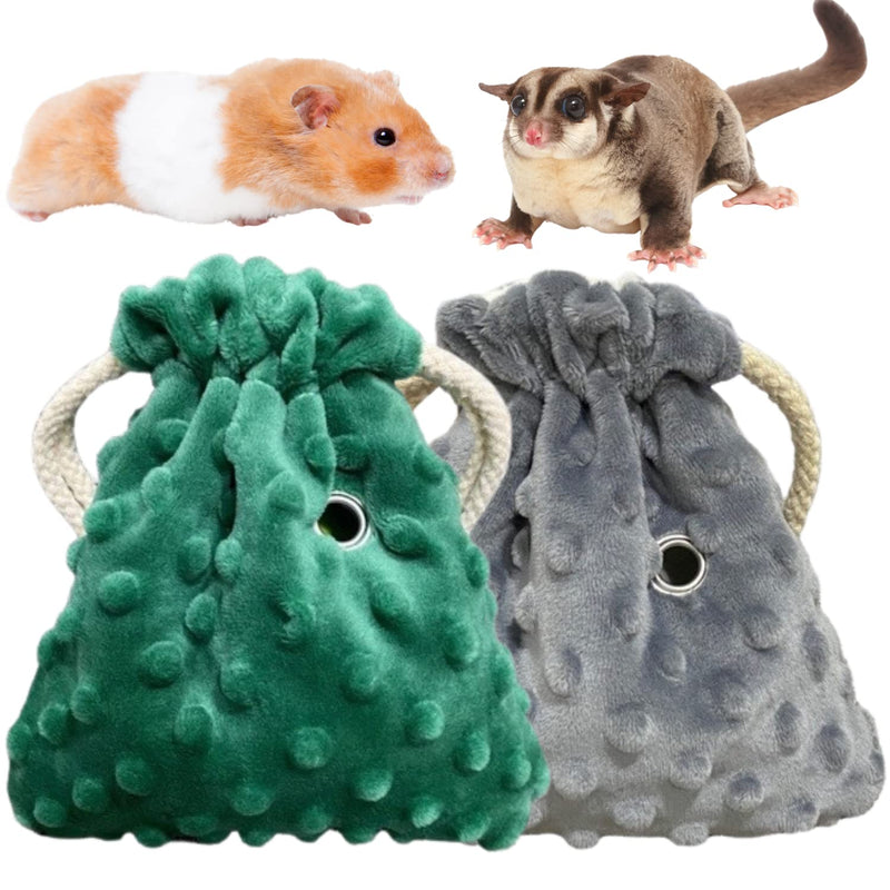 2 Pack Sugar Glider Bonding Pouch - Soft Sleeping Pouch with Breathable Vent & Drawstring Portable Travel Bag Small Animal Carrier for Sugar Glider Squirrel Hamster Rats Hedgehog Bird Parrot (2 Pack) 2 Pack