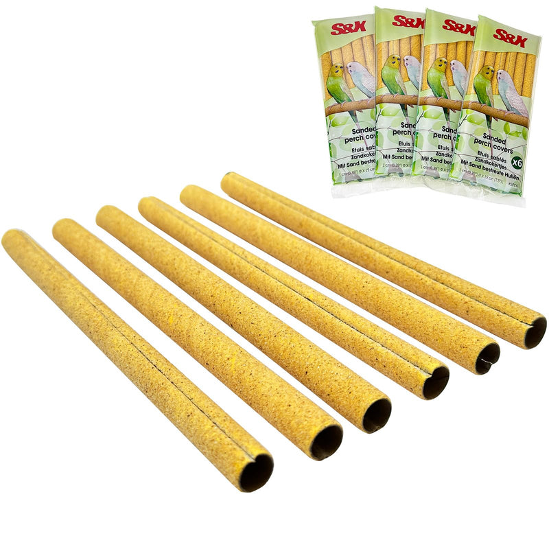 S&X 24-Pack Sand Perch Covers for Parakeets Canaries Finches & Other Small Birds, Bird Perch Covers Sandpaper Small Perch Covers x24 - PawsPlanet Australia