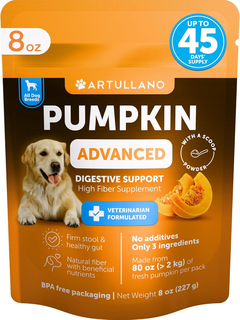 Pumpkin for Dogs - Pumpkin Puree, Canned Alternative, Vet Approved, with Probiotic Powder, Enzymes & Fiber, Dog Diarrhea, Digestive Support, Perfect for Firm Poops and No Scoots - PawsPlanet Australia